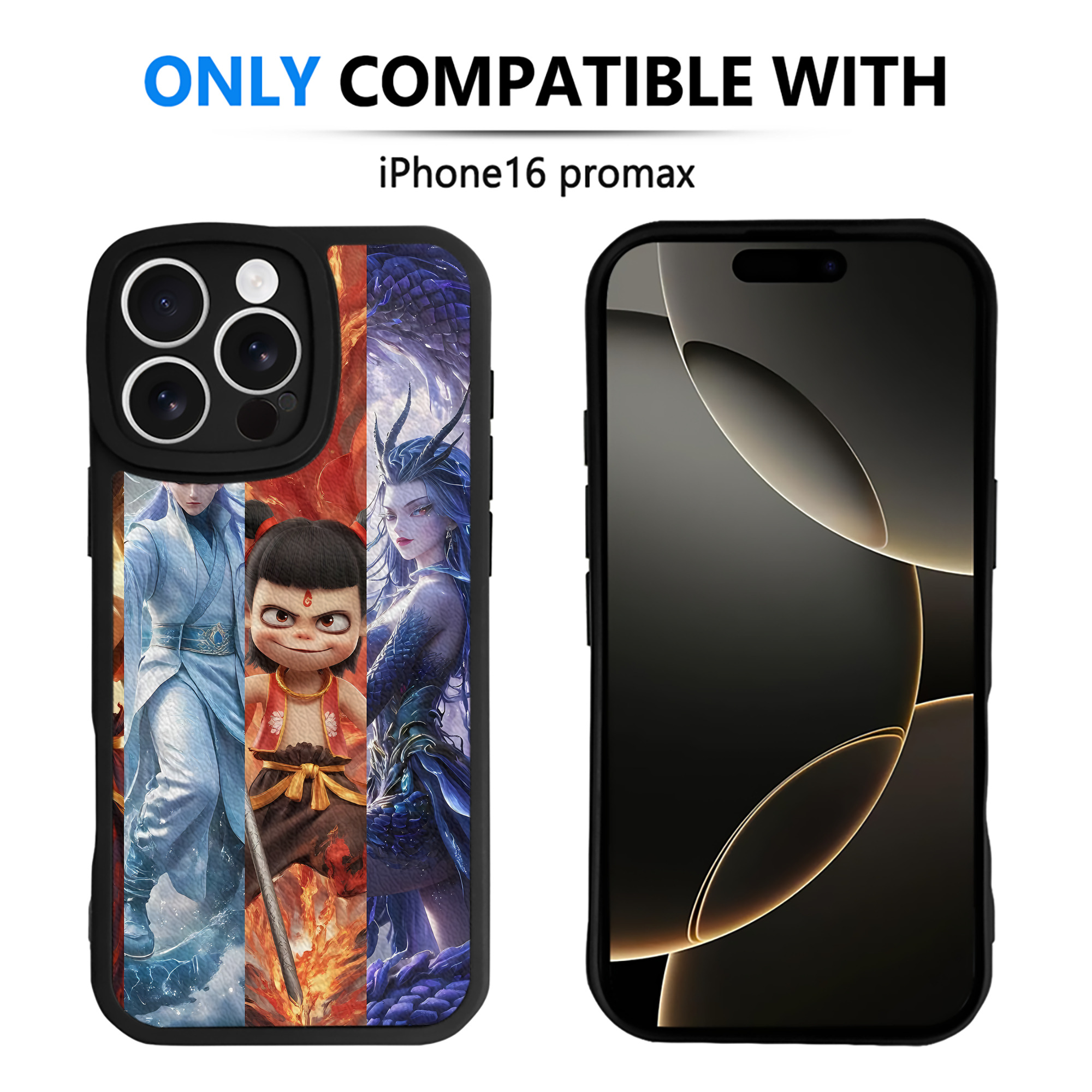 （画像用） Ne Zha 2 ナタ 魔童の大暴れ 【iPhone 16シリーズ対応】シリコンスマホケース（レザー調） 材質：シリコン